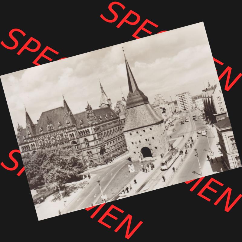 Ansichtskarte DDR Bezirk Rostock, Stadtkreis Rostock, Hansestadt Rostock Ansicht 1973, Rostocker Stein Tor, Einbildkarte. Alte Ansicht in der DDR Bezirk Rostock, Stadtkreis... Sammlung