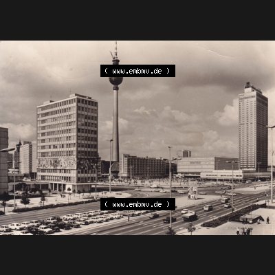 Ansichtskarten DDR Bezirk Berlin, Stadt Berlin in schwarzweiß 1973, Alexanderplatz in der Berliner DDR. Stadtansichten der Stadt Berlin, mit Ansicht in Schwarzweiß... Sammlung