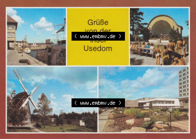 Alte Ansichtskarte DDR Bezirk Rostock, Kreis Wolgast, Insel Usedom in Farbe Grüße von der Insel Usedom, Karlshagen, Zempin,... Sammlung