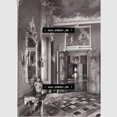Alte s/w Ansichtskarte Echt Foto DDR Bezirk Gera, Kreis Rudolstadt, Museen Schloss Heidecksburg (Thüringen) 1983, Die Festräume im Westflügel. Echt... Sammlung