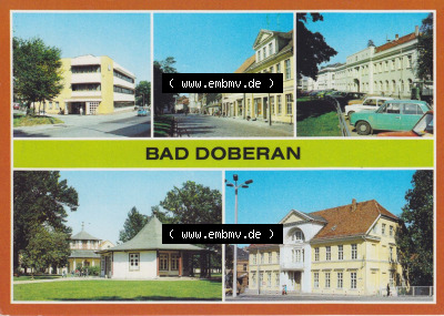 Stadt Bad Doberan 1984, Dienstleistungskombinat, Rostocker Straße, Am Kamp, Lessingoberschule. Alte Ansichtskarte Sammlung