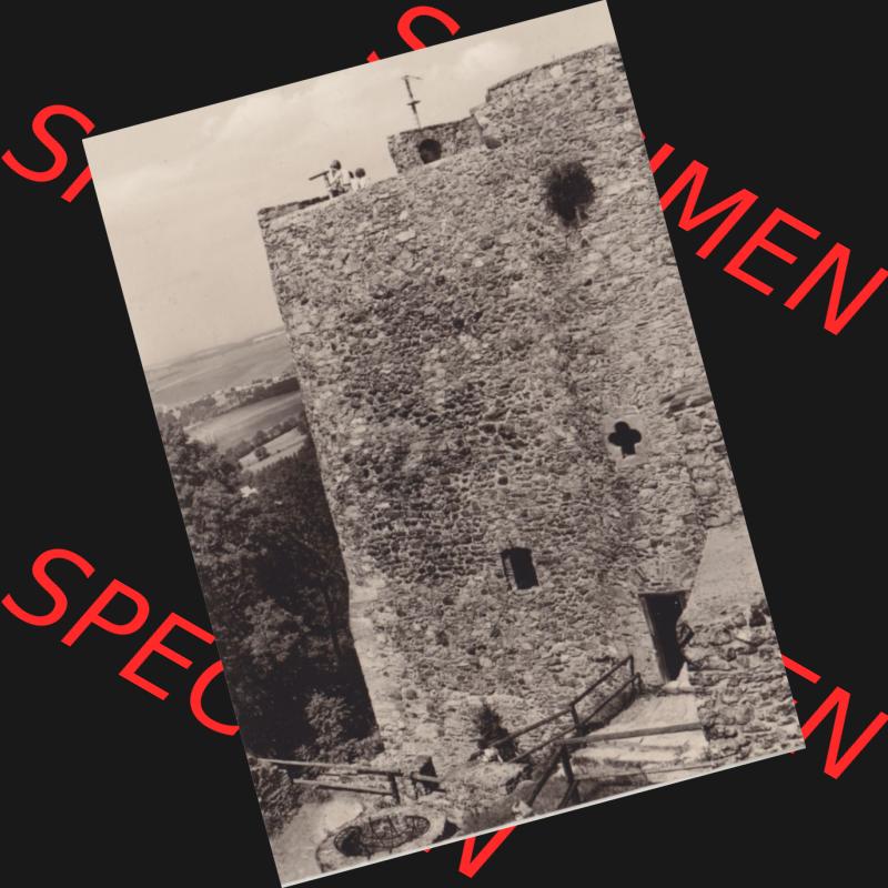 Fotos DDR, Bezirk Karl-Marx-Stadt, Kreis Brand-Erbisdorf, Klein-Stadt Frauenstein Frauenstein, Burgruine, Turm. Fotos in s/w bzw. in schwarzweiß der... Sammlung