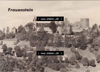 Fotos DDR, Bezirk Karl-Marx-Stadt, Kreis Brand-Erbisdorf, Klein-Stadt Frauenstein Blick aufs Schloss und Burgruine. Fotos in s/w... Sammlung