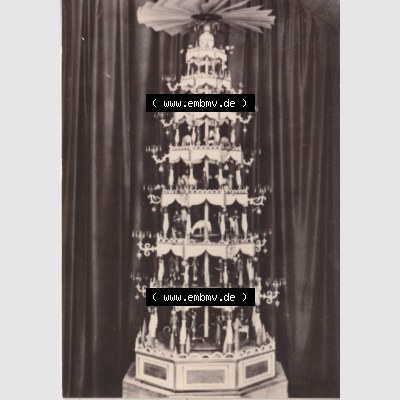 Alte Fotos DDR, Bezirk Karl-Marx-Stadt, Kreis Marienberg, Stadt Seiffen, Leporello Erzgebirgisches Spielzeugmuseum Seiffen 1975, Sehr wertvolle Pyramide 100 Jahre alt.... Sammlung