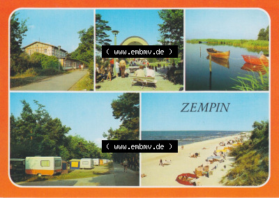 Wolgast, Zempin Usedom 1985, FDGB-Erholungsheim Frieden, Kurplatz mit Konzert-Pavillon. Alte Ansichtskarte Sammlung