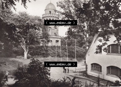 Ansichtskarten DDR Bezirk Rostock, Kreis Rügen, Stadt Bergen, Rugardturm 1985, Rugardturm und HO-Rugard-Gaststätte in Bergen... Sammlung