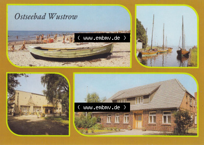 Ostseebad Wustrow 1986, Strand, Hafen, Ferienheim Birkenhof, Rat der Gemeinde. Alte Ansichtskarte mit Ansichten Sammlung