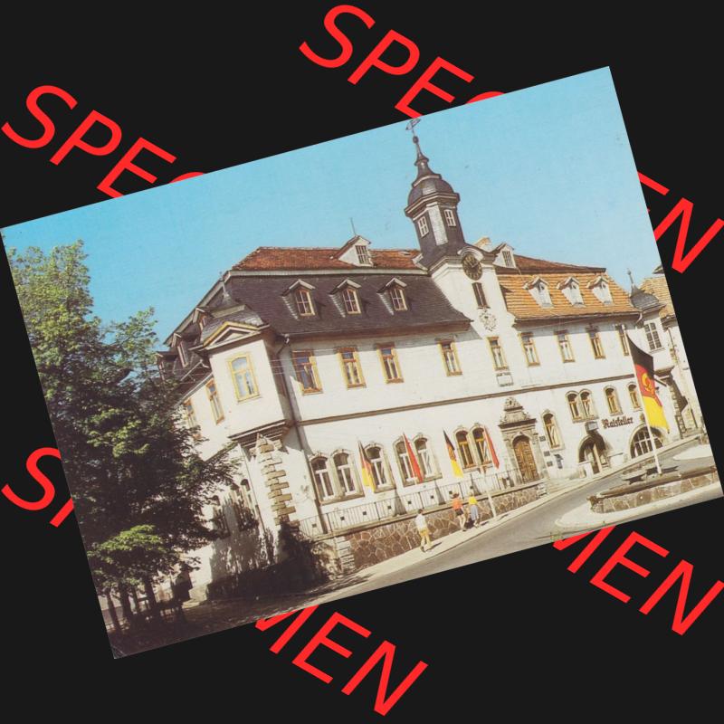 Alte Ansichtskarte DDR Bezirk Suhl, Allgemeine Mappe aus dem Jahr 1989, Ilmenau, Erholungsort, Rathaus. Ansichtskarte bzw. Postkarte aus DDR-Zeiten Bezirk Suhl der... Sammlung