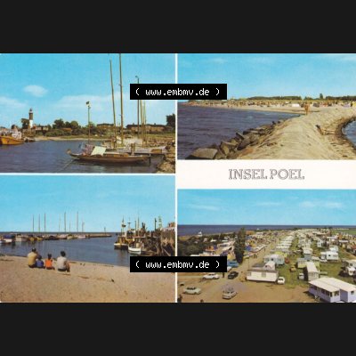 Ansichtskarten DDR Bezirk Rostock, Kreis Wismar, Insel Poel 1980, Hafen und Leuchtturm, An der Mole, Zeltplatz. Alte Ansichtskarte mit einer Ansicht aus der DDR Bezirk... Sammlung