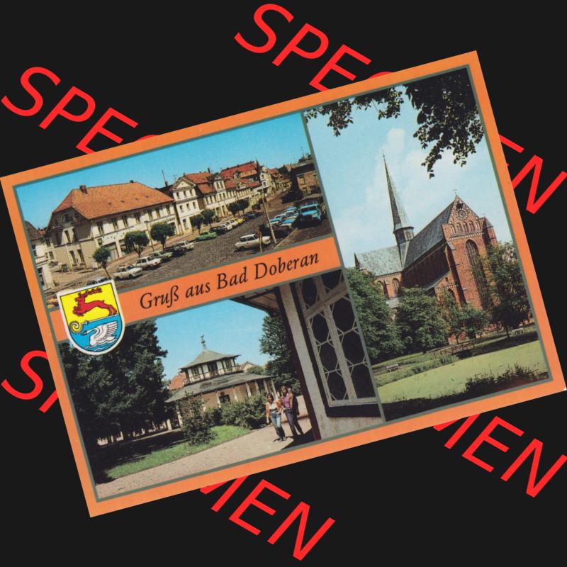 Ansichtskarte DDR Bezirk Rostock, Kreis Bad Doberan, Stadt Bad Doberan, Blick zum weißen Pavillon, Münster, Mehrbildkarte. alte Ansichtskarte der DDR Bezirk... Sammlung