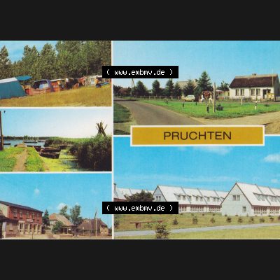 Alte Ansichtskarte DDR Bezirk Rostock, Kreis Ribnitz-Damgarten, Allgemein 1982, Pruchten Zeltplatz, An der Barthe, Gaststätte Zum Fährmann. Alte Ansichtskarte... Sammlung