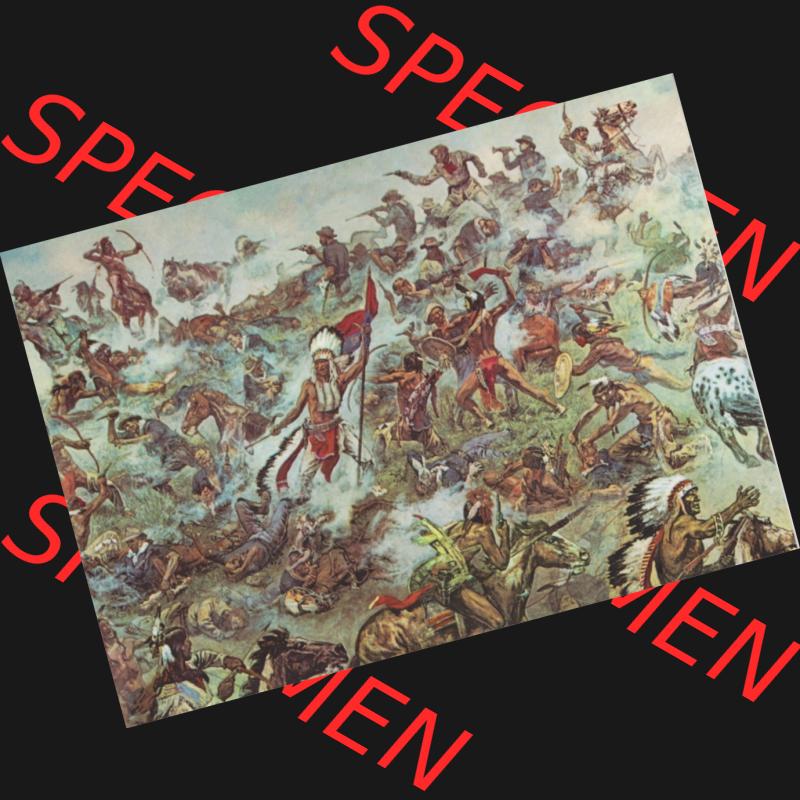Ansichtskarte DDR Bezirk Dresden, Kreis Dresden, Radebeul Karl-May-Museum 1987, Indianerschlacht von Lietle Big Horn. Alte Ansichtskarte der DDR Bezirk Dresden, Kreis Dresden,... Sammlung