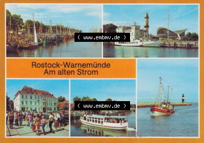 Hansestadt Rostock-Warnemünde 1983, Alter Strom, Leuchtturm und Teepott, FDGB-Erholungsheim, Fährgastschiff der Weißen Flotte... Sammlung