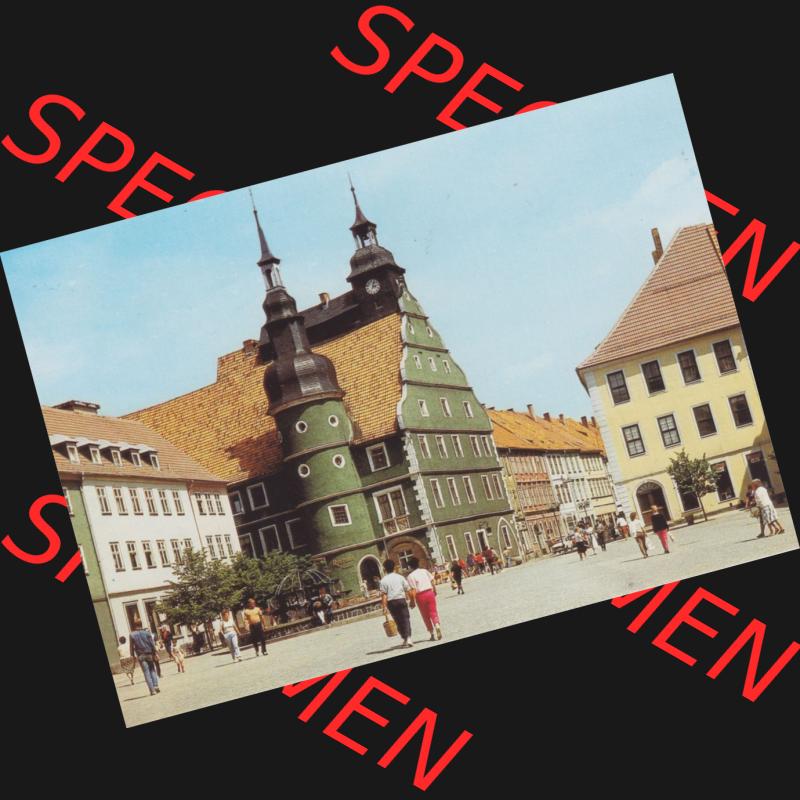 Alte Ansichtskarte DDR Bezirk Suhl, Allgemeine Mappe aus dem Jahr 1989, Hildburghausen, Markt. Ansichtskarte bzw. Postkarte aus DDR-Zeiten Bezirk Suhl der Deutschen Demokratischen... Sammlung