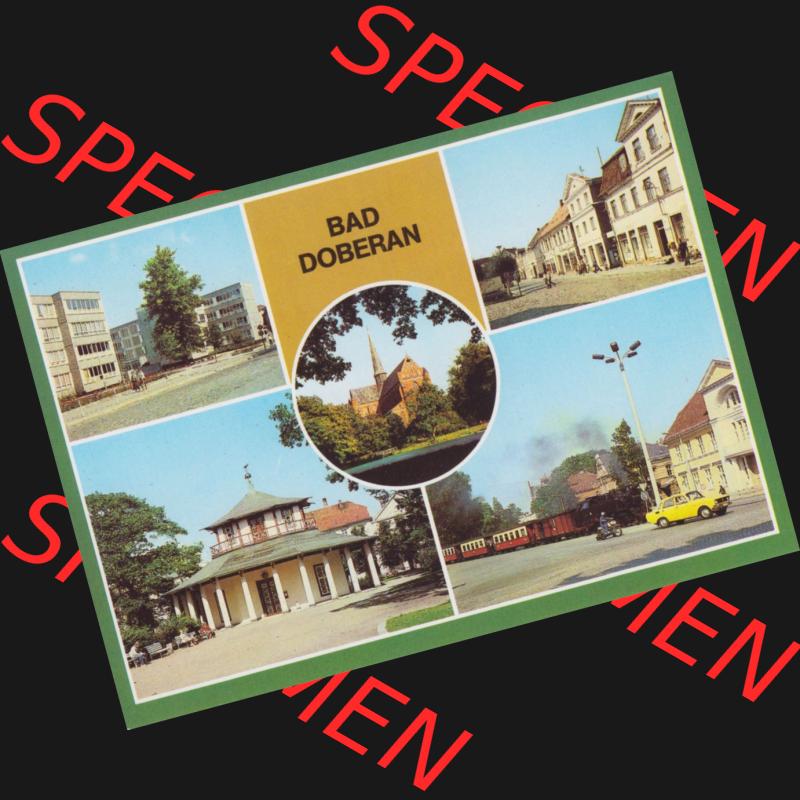 Alte Ansichtskarte der DDR Bezirk Rostock, Kreis Bad Doberan, Stadt Bad Doberan 1984 Polytechnische Oberschule, Markt, Am Kamp, Mehrbildkarte. Alte Ansichtskarte der... Sammlung