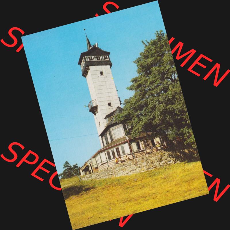 Alte Ansichtskarte DDR Bezirk Suhl, Allgemeine Mappe aus dem Jahr 1989, Oberweißbachm Erholungsort in der DDR, Fröbelturm. Ansichtskarte bzw. Postkarte aus DDR-Zeiten... Sammlung