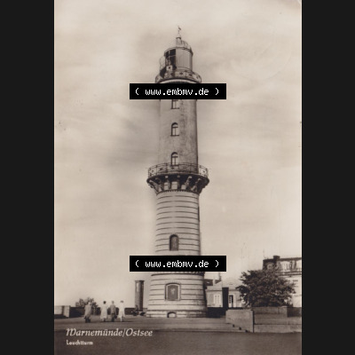 Ansichtskarte DDR Bezirk Rostock, Stadtkreis Rostock, Hansestadt Rostock Ansicht 1960. Warnemünde Leuchtturm, Einbildkarte in Schwarzweiß. Alte Ansicht in der... Sammlung