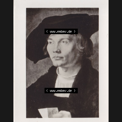 Fotos DDR Bezirk Dresden, Kreis Dresden, Stadt Dresden Gemäldegalerie Alte Meister, Foto vom Gemälde 1972, Bildnis eines jungen Mannes Albrecht Dürer. Foto... Sammlung