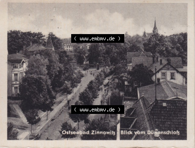Wolgast, Ostseebad Zinnowitz 1956, Blick vom Dünenschloss. Alte Foto-Ansichten der DDR Sammlung