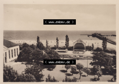 Insel Usedom Seebad Heringsdorf 1955, 6. Kulturhaus und Konzertplatz. Altes Foto der DDR Sammlung