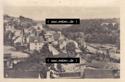 Fotos DDR, Bezirk Erfurt, Kreis Gotha, Tambach-Dietharz in Thüringen, 12 Amateur-Fotos, Foto 1. Blick vom Kirchturm. s/w - schwarzweiß... Sammlung
