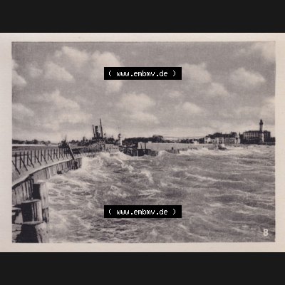 Alte Foto-Ansicht DDR Bezirk Rostock, Kreis Rostock, Hansestadt Rostock, Ortsteil Warnemünde 1957, 10 Fotos von Verlag Lederbogen - Karl-Marx-Stadt 1957, 8. Westmole.... Sammlung