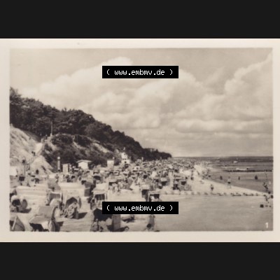 Alte Foto-Ansicht DDR Bezirk Rostock, Kreis Wolgast, Insel Usedom Ostseebad Koserow 1956, 1. Strandleben. Altes Foto der DDR Bezirk Rostock, Kreis Wolgast, Insel... Sammlung