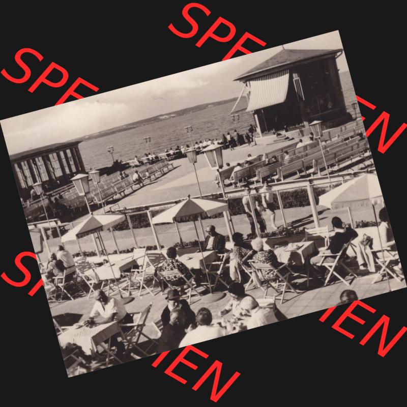 Alte Foto-Ansicht DDR Bezirk Rostock, Kreis Rügen Ostseebad Binz, Binzer Fotomappe 1976, Konzertpavillon vor dem Kurhaus. Altes Foto der DDR Bezirk Rostock, Kreis Rügen,... Sammlung