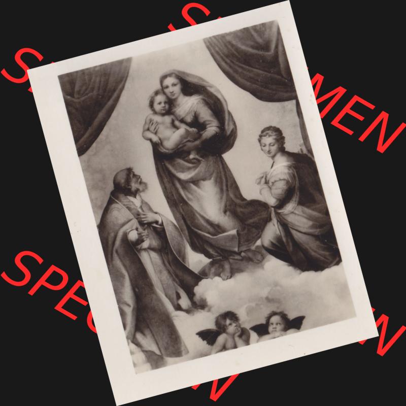 Fotos DDR Bezirk Dresden, Kreis Dresden, Stadt Dresden Gemäldegalerie Alte Meister, Foto vom Gemälde 1972, Die Sixtinische Madonna. Foto von einen Gemälde... Sammlung