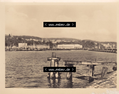 Ostseestadt Sassnitz, 10 Motive (Echt Foto) 1959, Blick von der Mole auf den Sassnitzer Hafen Sammlung