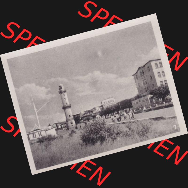 Alte Foto-Ansicht DDR Bezirk Rostock, Kreis Rostock, Hansestadt Rostock, Ortsteil Warnemünde 1957, 10 Fotos von Verlag Lederbogen - Karl-Marx-Stadt 1957, 7. Leuchtturm.... Sammlung