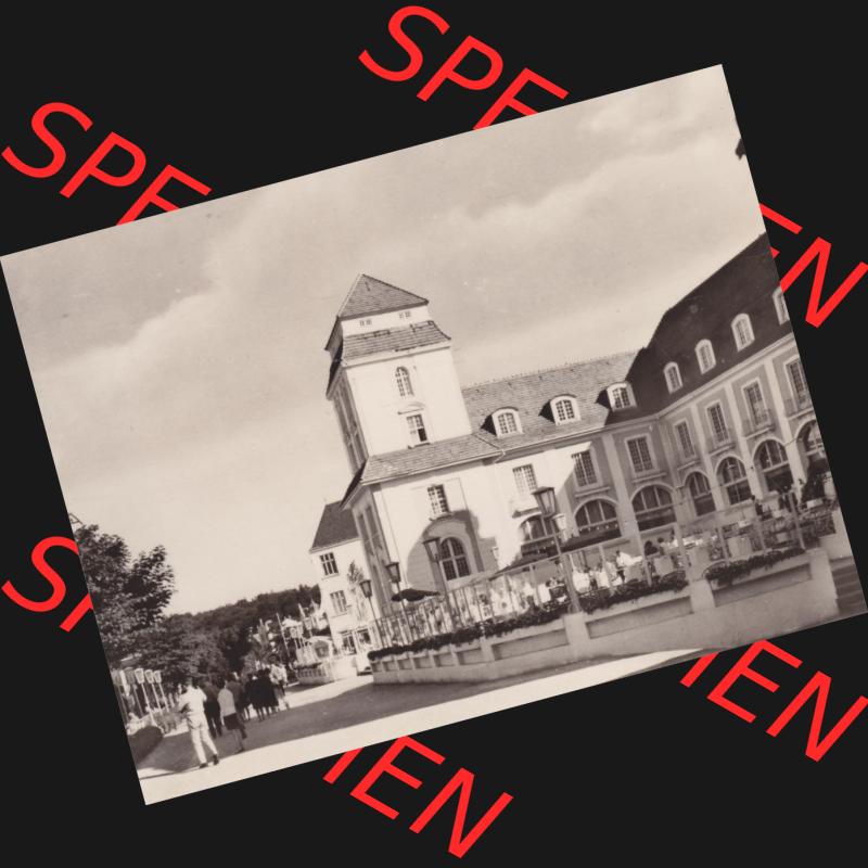 Alte Foto-Ansicht DDR Bezirk Rostock, Kreis Rügen Ostseebad Binz, Binzer Fotomappe 1976, Promenade am Kurhaus. Altes Foto der DDR Bezirk Rostock, Kreis Rügen,... Sammlung