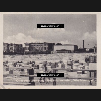 Altes Foto vom DDR Bezirk Rostock, Kreis Wolgast, Ostseebad Zinnowitz 1956, FDGB-Ferienheim Otto Schmirgal. Alte Foto-Ansichten der DDR Bezirk Rostock, Kreis Bad Wolgast,... Sammlung
