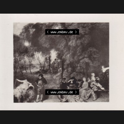 Fotos DDR Bezirk Dresden, Kreis Dresden, Stadt Dresden Gemäldegalerie Alte Meister, Foto vom Gemälde 1972, Antoine Watteau Gesellige Unterhaltung im Freien. Foto... Sammlung