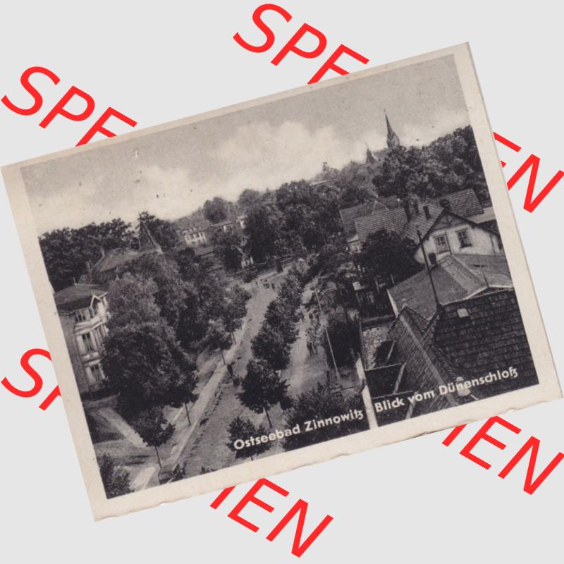 Altes Foto vom DDR Bezirk Rostock, Kreis Wolgast, Ostseebad Zinnowitz 1956, Blick vom Dünenschloss. Alte Foto-Ansichten der DDR Bezirk Rostock, Kreis Bad Wolgast,... Sammlung