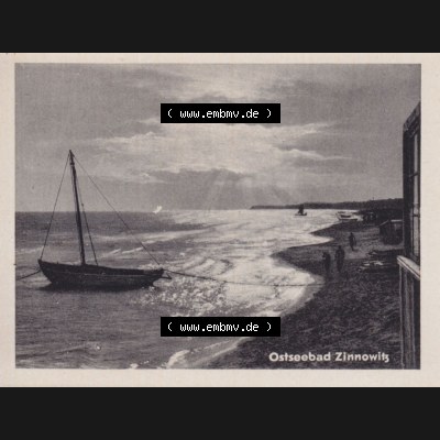 Altes Foto vom DDR Bezirk Rostock, Kreis Wolgast, Ostseebad Zinnowitz 1956, Boot am Strand. Alte Foto-Ansichten der DDR Bezirk Rostock, Kreis Bad Wolgast, Insel Usedom... Sammlung