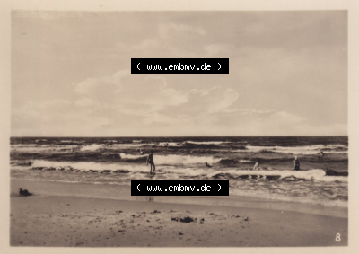 Insel Usedom Seebad Heringsdorf 1955, 8. Bewegte See, am Seebad Heringsdorf. Altes Foto der DDR Sammlung