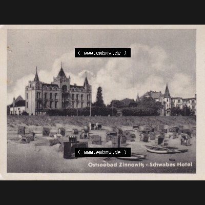 Altes Foto vom DDR Bezirk Rostock, Kreis Wolgast, Ostseebad Zinnowitz 1956, Schwabes Hotel. Alte Foto-Ansichten der DDR Bezirk Rostock, Kreis Bad Wolgast, Insel Usedom... Sammlung