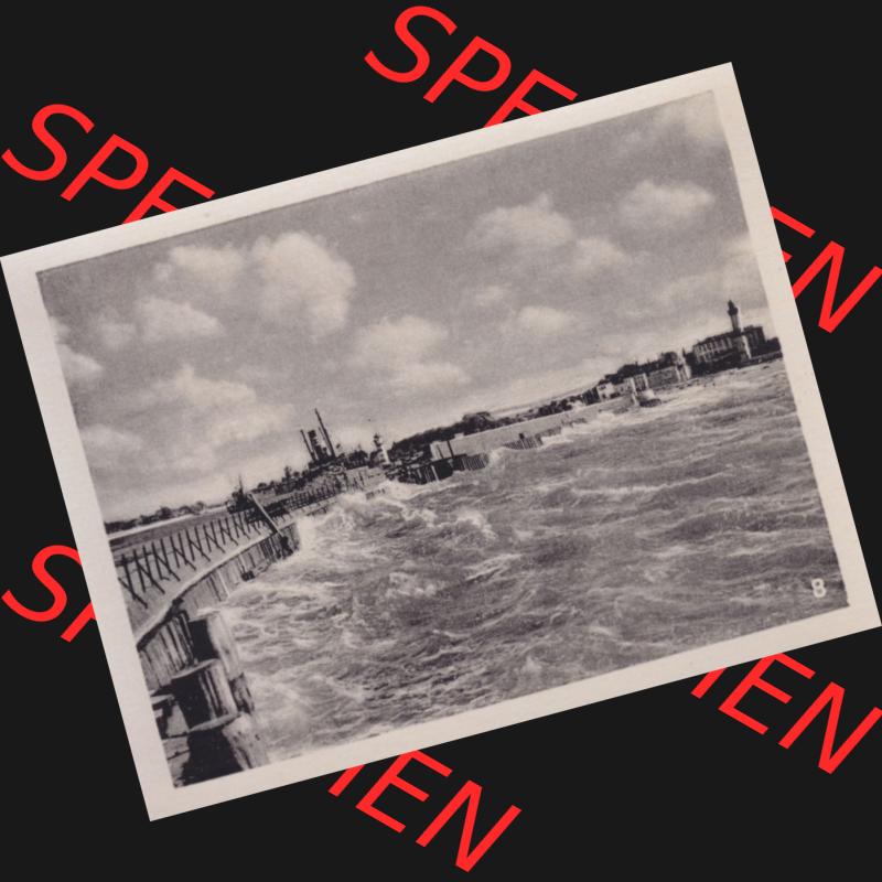 Alte Foto-Ansicht DDR Bezirk Rostock, Kreis Rostock, Hansestadt Rostock, Ortsteil Warnemünde 1957, 10 Fotos von Verlag Lederbogen - Karl-Marx-Stadt 1957, 8. Westmole.... Sammlung