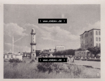 Warnemünde 1957, 10 Fotos von Verlag Lederbogen - Karl-Marx-Stadt 1957, 7. Leuchtturm Sammlung