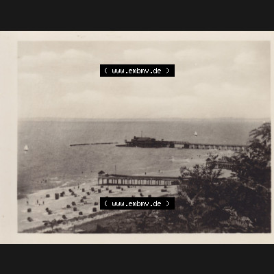 Altes Foto aus DDR Bezirk Rostock, Kreis Wolgast, Seebad Heringsdorf 1955, Blick vom Kulm mit Brücke. Altes Foto der DDR Bezirk Rostock, Kreis Wolgast, Insel Usedom,... Sammlung