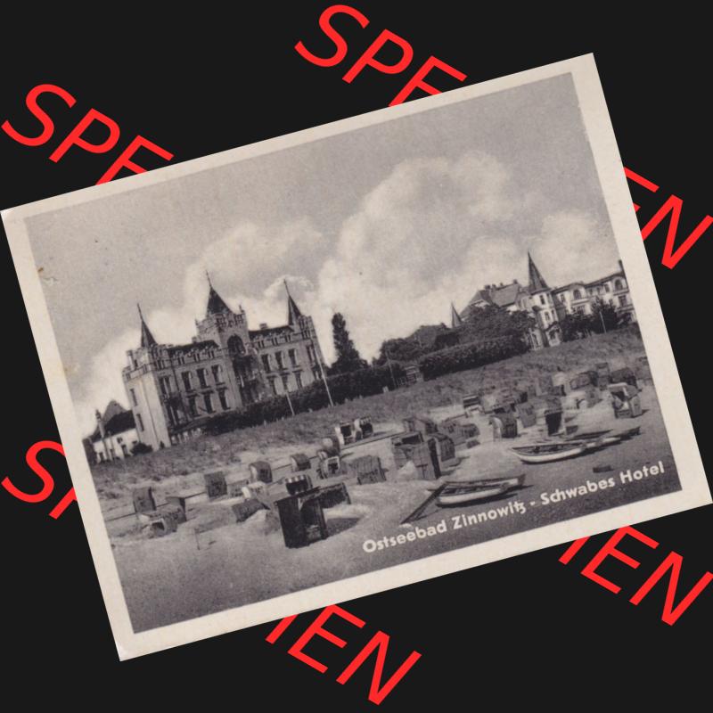 Altes Foto vom DDR Bezirk Rostock, Kreis Wolgast, Ostseebad Zinnowitz 1956, Schwabes Hotel. Alte Foto-Ansichten der DDR Bezirk Rostock, Kreis Bad Wolgast, Insel Usedom... Sammlung