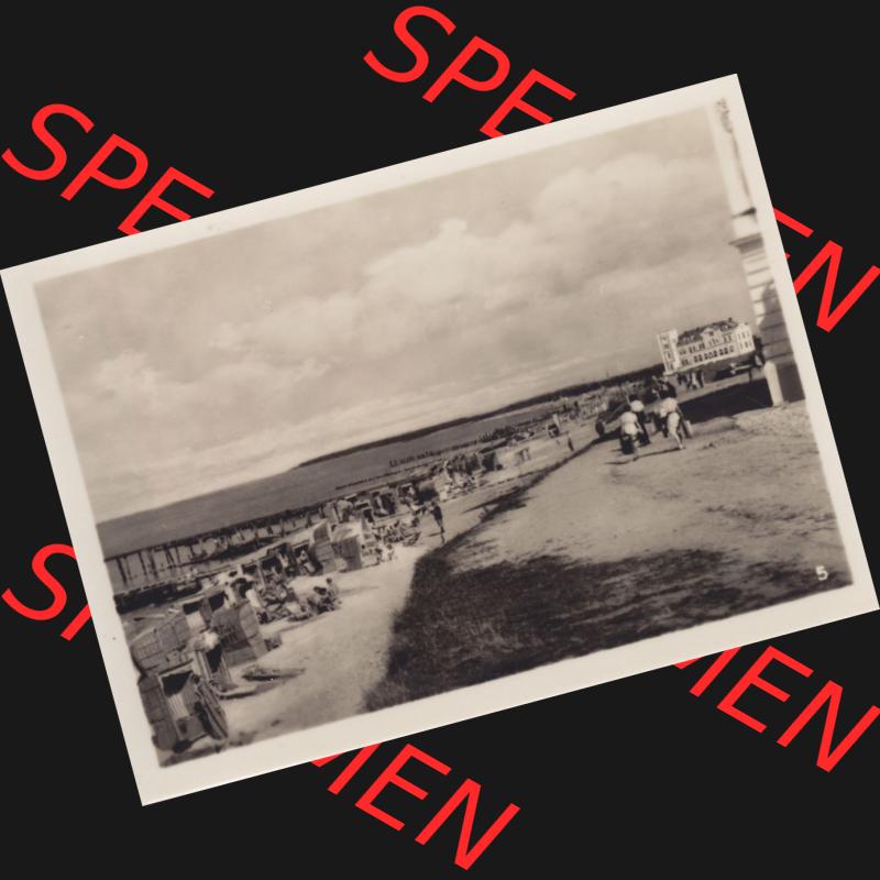 Altes Foto DDR Bezirk Rostock, Kreis Bad Doberan, Ostseebad Heiligendamm, 10 Aufnahmen für den Fotofreund 1953, 5. Strand mit Fritz Reuter-Haus. Alte Foto Ansichten... Sammlung