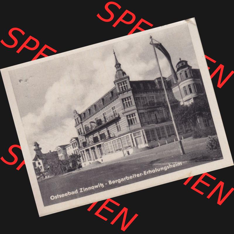 Altes Foto vom DDR Bezirk Rostock, Kreis Wolgast, Ostseebad Zinnowitz 1956, Bergarbeiter-Erholungsheim (2). Alte Foto-Ansichten der DDR Bezirk Rostock, Kreis Bad... Sammlung