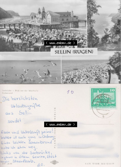 DDR Ostseebad Sellin 1975, Selliner Seebrücke, Badestrand, Planet Verlag Berlin Sammlung