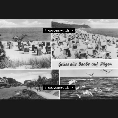Ansichtskarte mit Ansicht der DDR Bezirk Rostock, Kreis Rügen, DDR Ostseebad Baabe 1982, Gruss aus Baabe Rügen. Ansichtskarten Sammlung Ostseebad Baabe auf der Insel... Sammlung