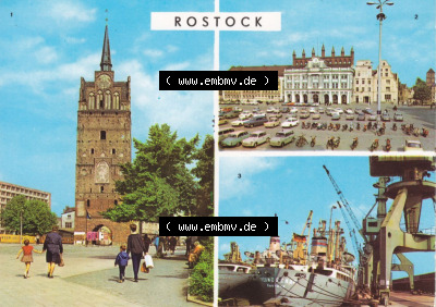 Hansestadt Rostock 1971, Kröpeliner-Tor, Rathaus, Überseehafen, zum herunterladen freigegeben Sammlung