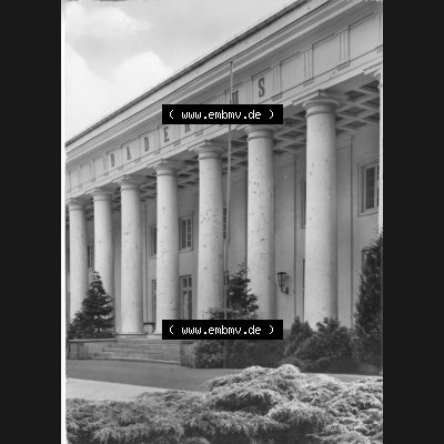 Ansichtskarte mit Ansicht der DDR Bezirk Rostock, Kreis Rügen, DDR Putbus 1975, Badehaus in Lauterbach auf Rügen. Ansichtskarten Sammlung Stadt Putbus Ortsteil Lauterbach... Sammlung