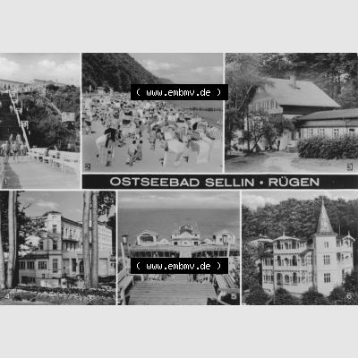Ansichtskarte mit Ansicht der DDR Bezirk Rostock, Kreis Rügen, DDR Ostseebad Sellin 1973, Ostseebad Sellin - Rügen, Mehrbildkarte. Ansichtskarten Sammlung Ostseebad... Sammlung