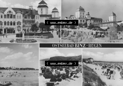 DDR Ostseebad Binz 1967, Kurhaus am Strand, Mehrbildkarte, zum herunterladen freigegeben Sammlung